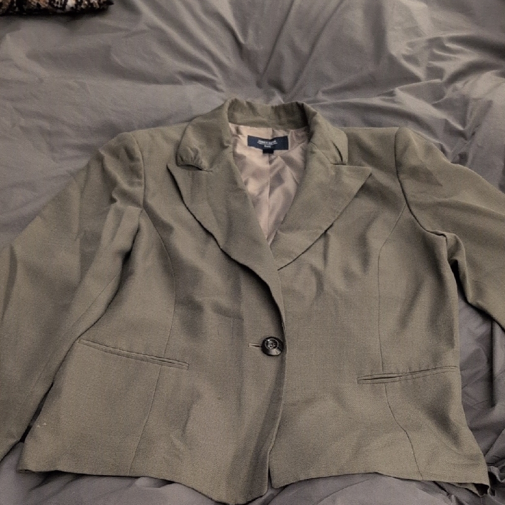 Jones Wear Gray Blazer Professional Tailored Jacket Size 16